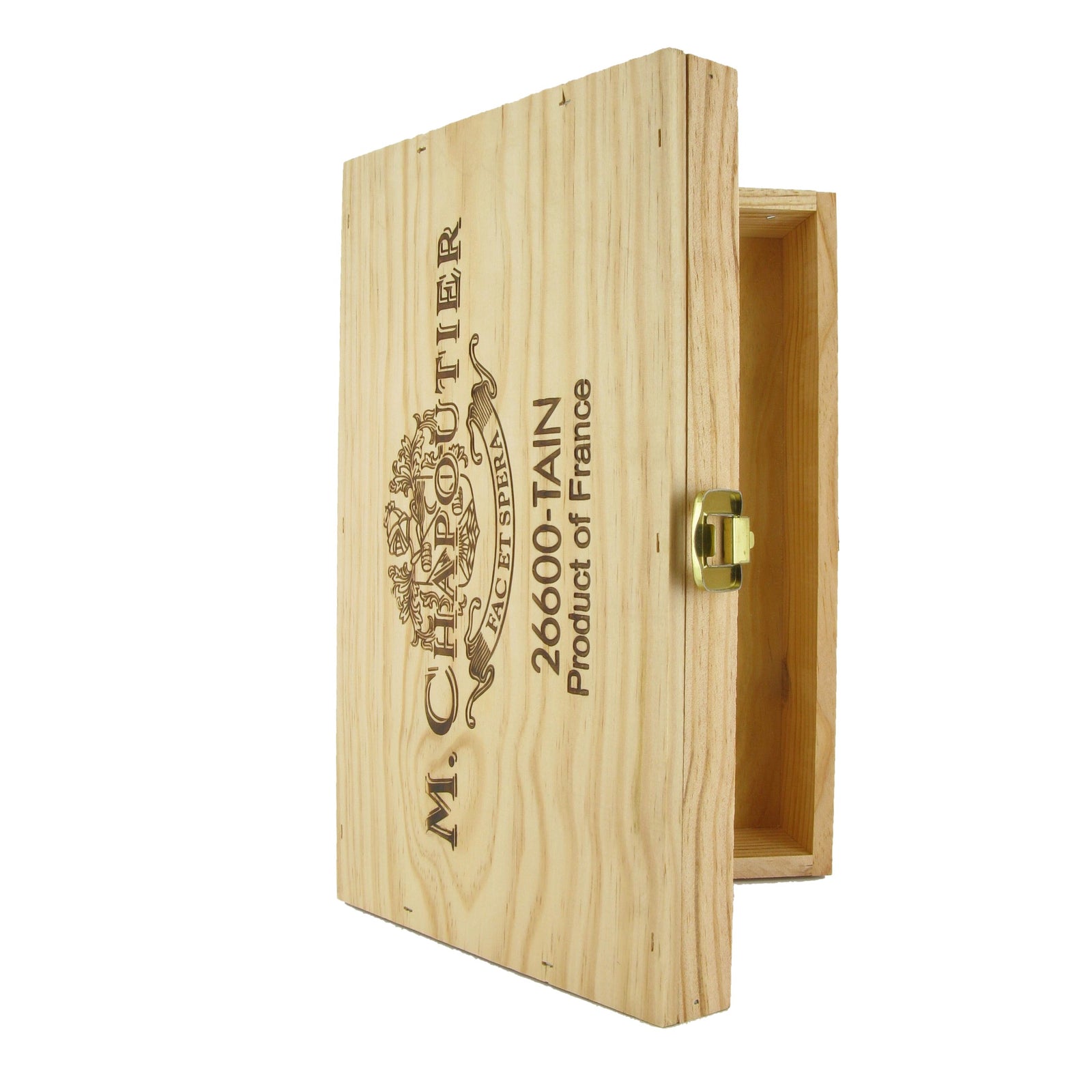 M. CHAPOUTIER Wooden Case 2 bottles with hinge
